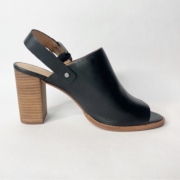 Madewell Riley Black Leather Convertible Sling Back Mules Size 10 - Picture 6 of 15